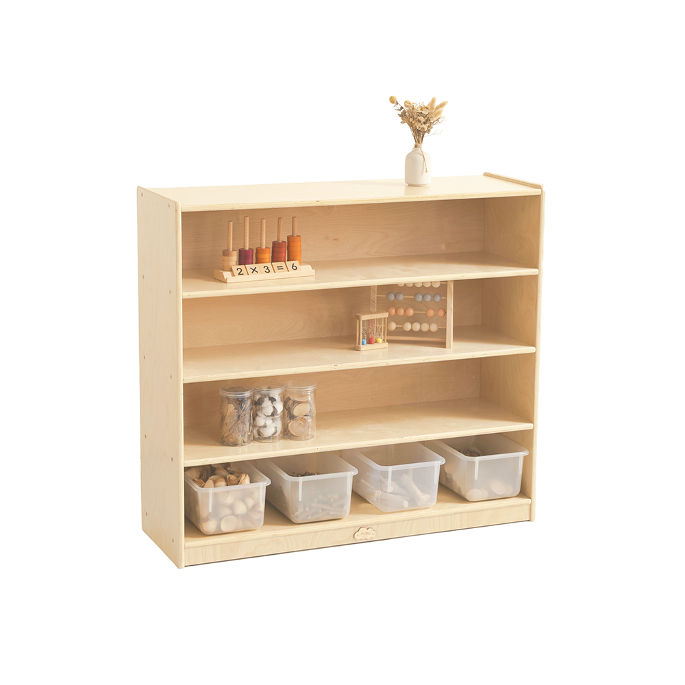 Jooyes Kids 4 Shelf Wooden Bookcase Organiser Storage - H91cm - Cosy Abode