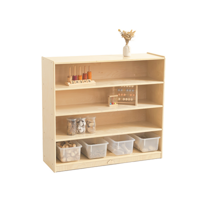 Jooyes Kids 4 Shelf Wooden Bookcase Organiser Storage - H91cm - Cosy Abode
