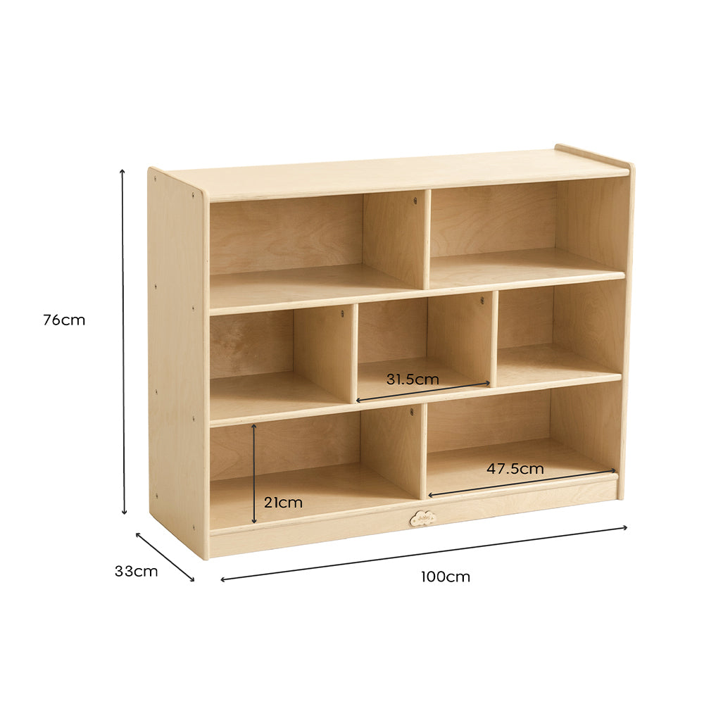 Jooyes 7 Cubby Storage Cabinet Kids Bookcase Organiser - H76cm - Cosy Abode