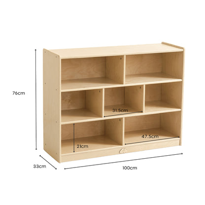 Jooyes 7 Cubby Storage Cabinet Kids Bookcase Organiser - H76cm - Cosy Abode