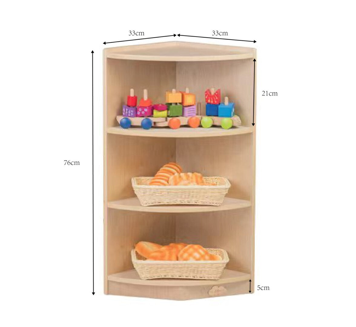 Jooyes Kids 3 Tier Corner Shelf Wooden Storage Cabinet - Cosy Abode