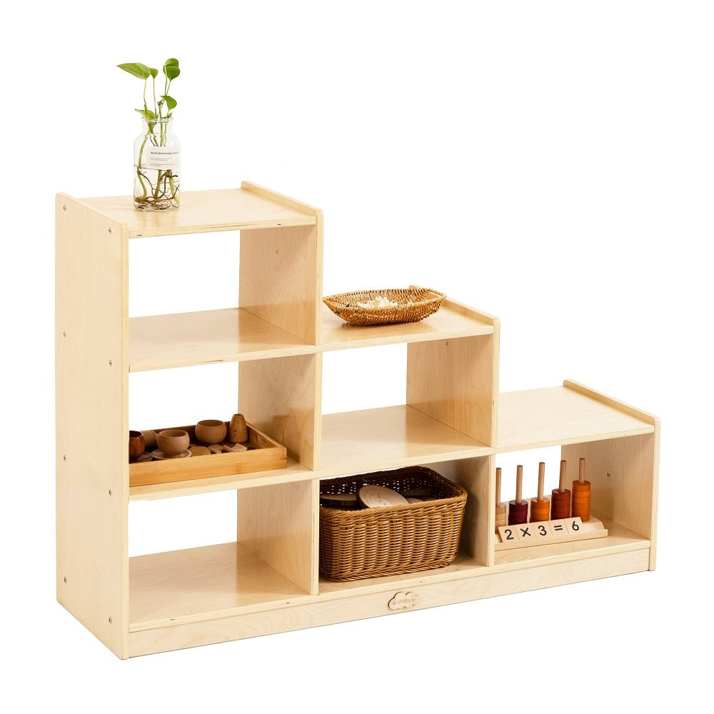 Jooyes Kids Ladder Storage Cabinet With 6 Bins - H76cm - Cosy Abode