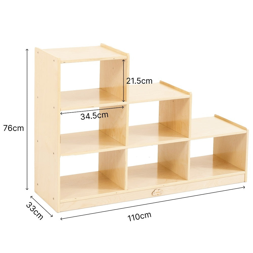 Jooyes Kids Ladder Storage Cabinet With 6 Bins - H76cm - Cosy Abode