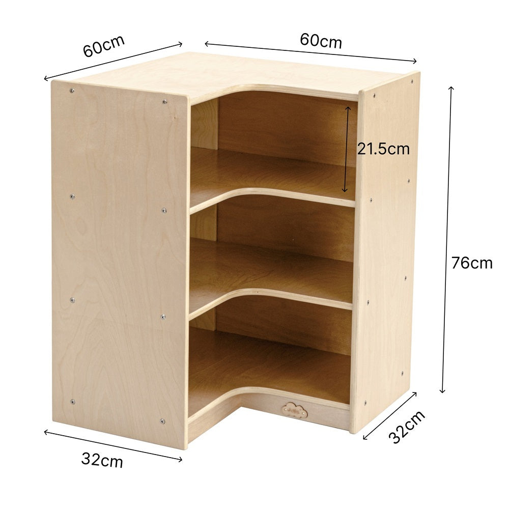 Jooyes Kids 3 Shelf Corner Storage Cabinet - H76cm - Cosy Abode
