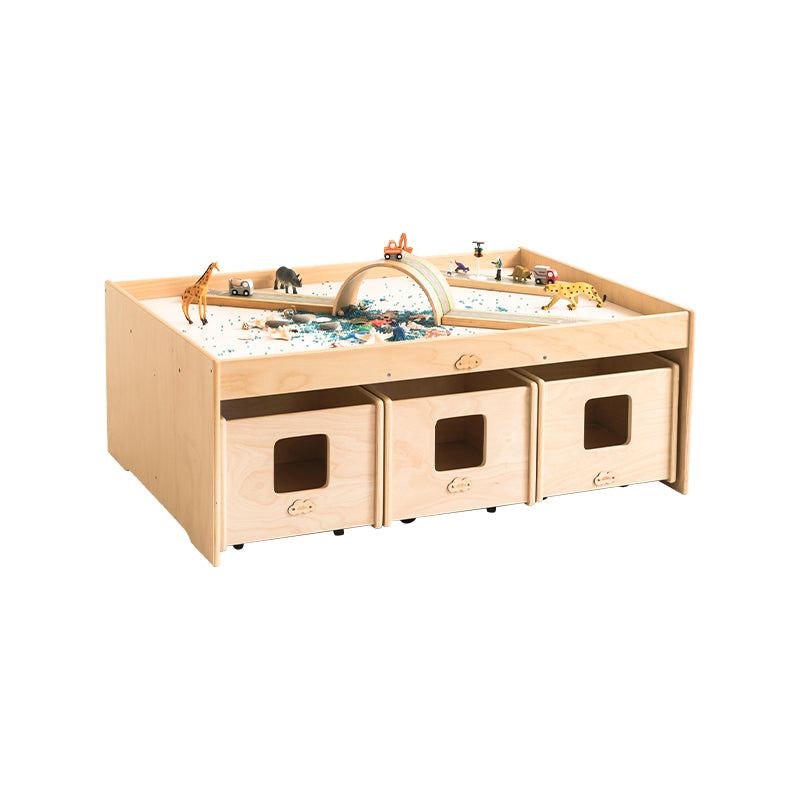 Jooyes Kids Wooden Activity Table With Storage Box - Cosy Abode