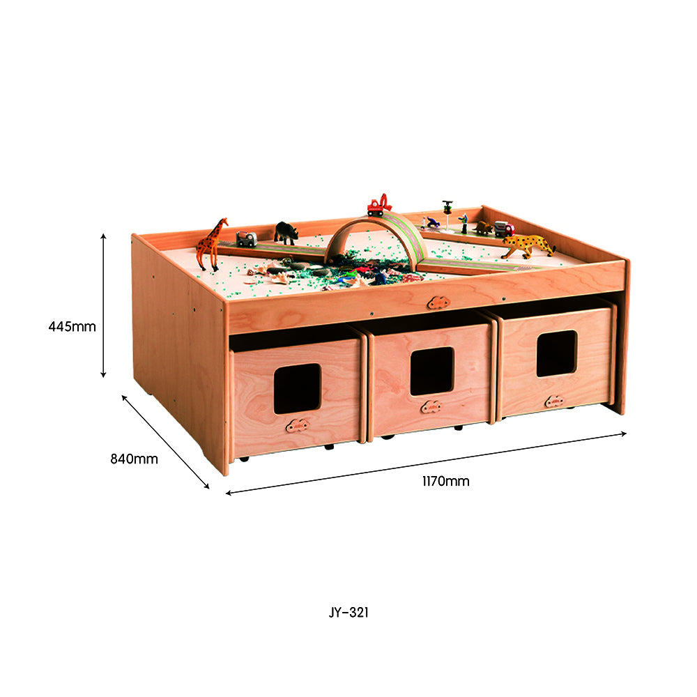 Jooyes Kids Wooden Activity Table With Storage Box - Cosy Abode