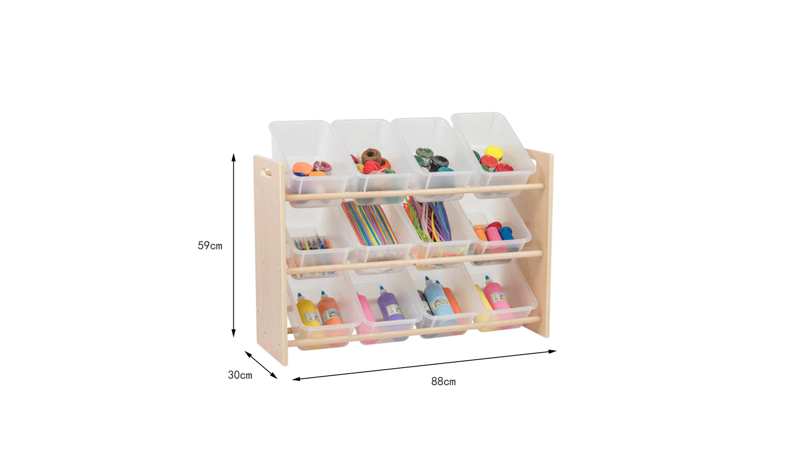 Jooyes Kids 3 Tier Toy Storage Rack Organiser Display Shelf With Bins - Cosy Abode