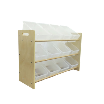 Jooyes Kids 3 Tier Toy Storage Rack Organiser Display Shelf With Bins - Cosy Abode