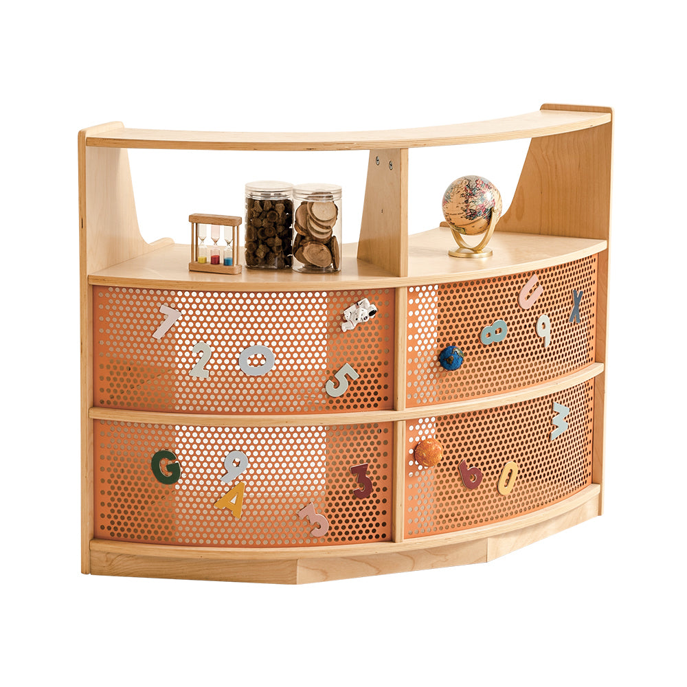 Jooyes Kids Curved Storage Cabinet with Open Shelf - H76cm - Cosy Abode