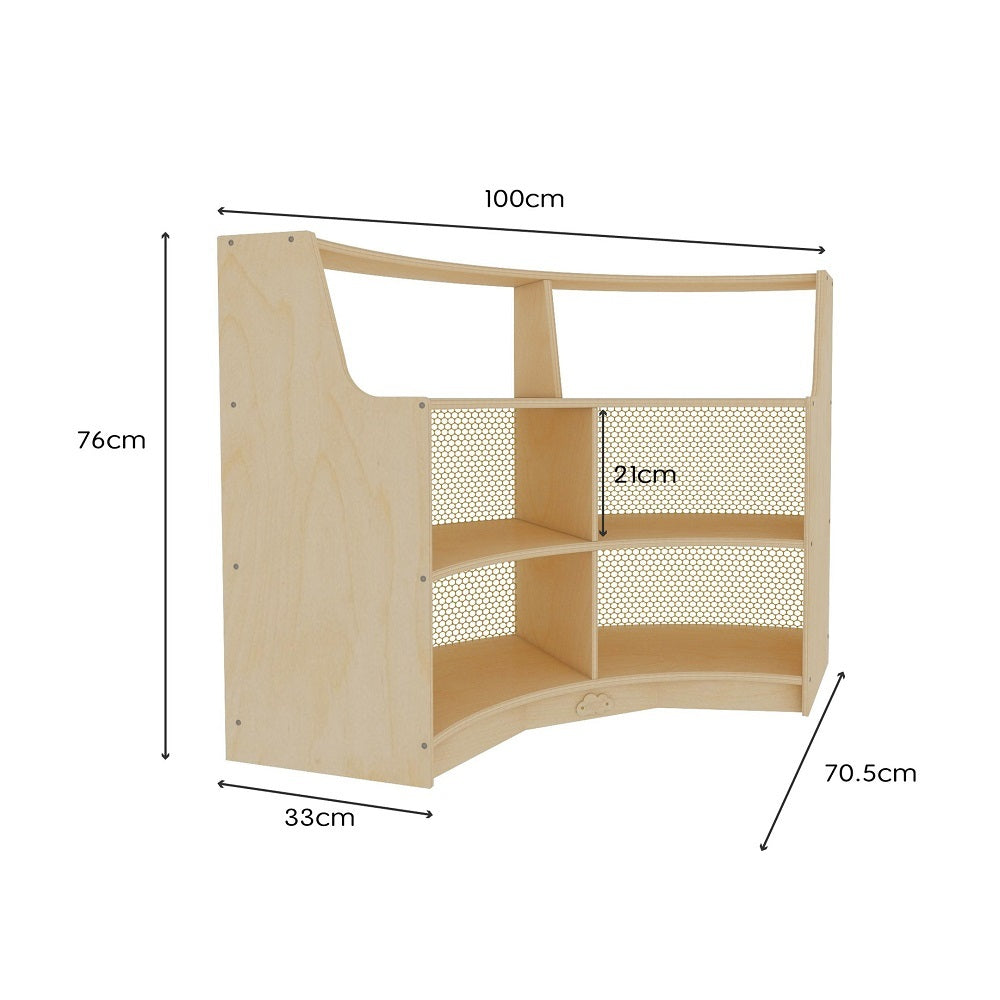 Jooyes Kids Curved Storage Cabinet with Open Shelf - H76cm - Cosy Abode