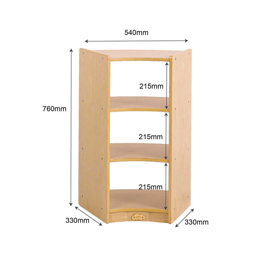 Jooyes Children Curved Shelf With Open Back - H76cm - Cosy Abode