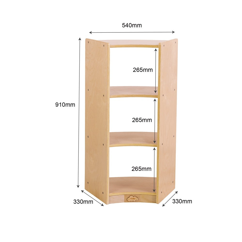 Jooyes Children Curved Shelf With Open Back - H91cm - Cosy Abode