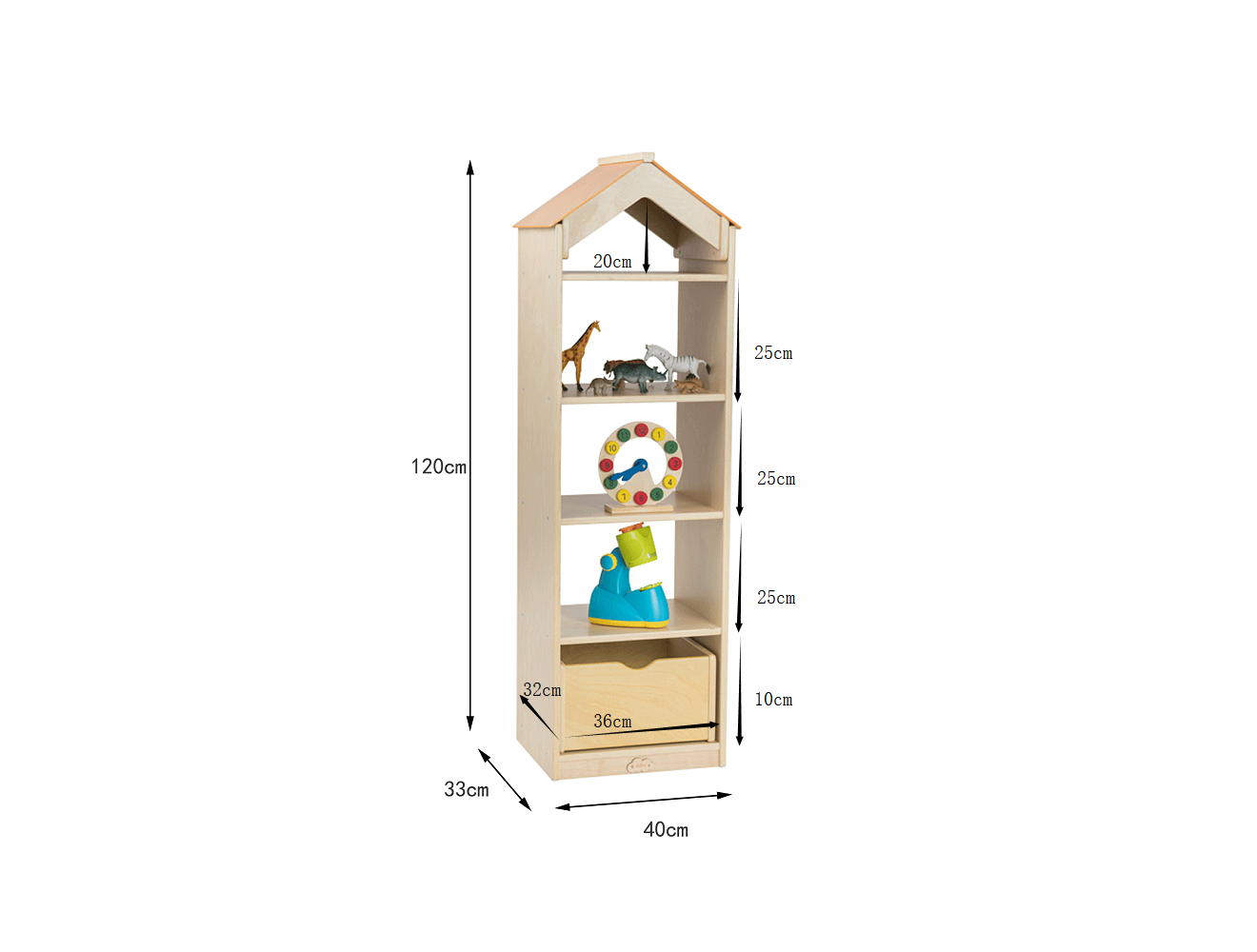 Jooyes Wooden Play Tower Bookcase Storage Shelf - Cosy Abode