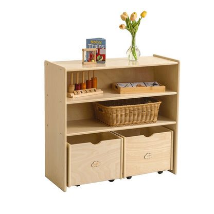 Jooyes Kids 2 Shelf Storage Cabinet with Pull Out Drawers - H76cm - Cosy Abode