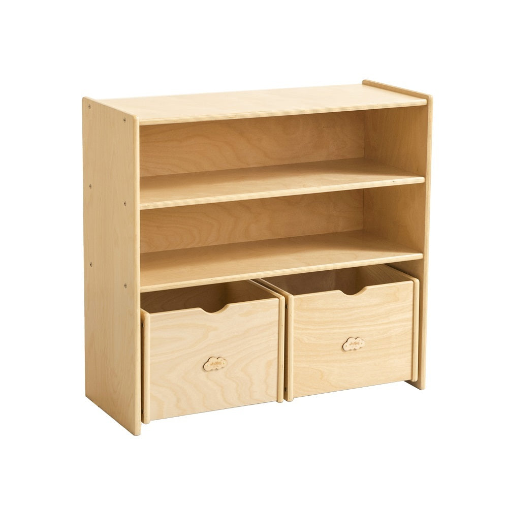 Jooyes Kids 2 Shelf Storage Cabinet with Pull Out Drawers - H76cm - Cosy Abode