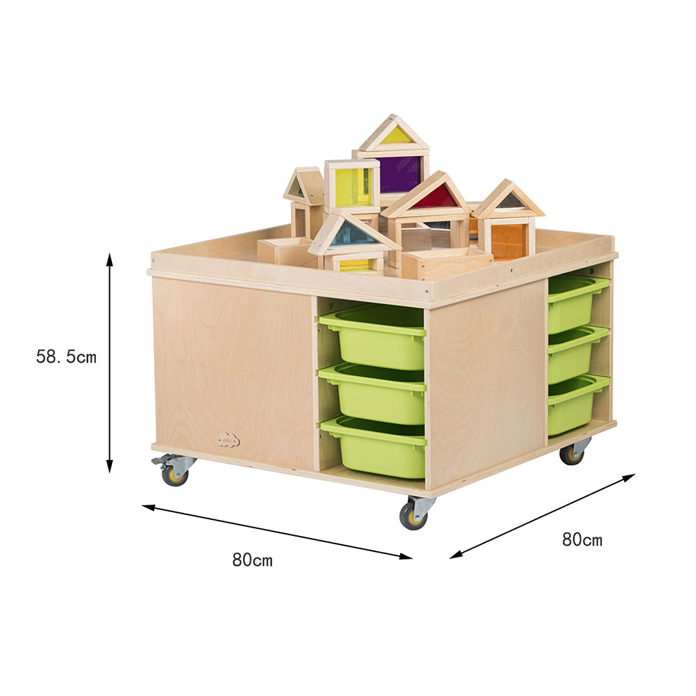 Jooyes Preschool Activity Play Table with 12 Storage Bins - Cosy Abode