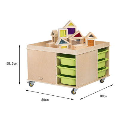 Jooyes Preschool Activity Play Table with 12 Storage Bins - Cosy Abode