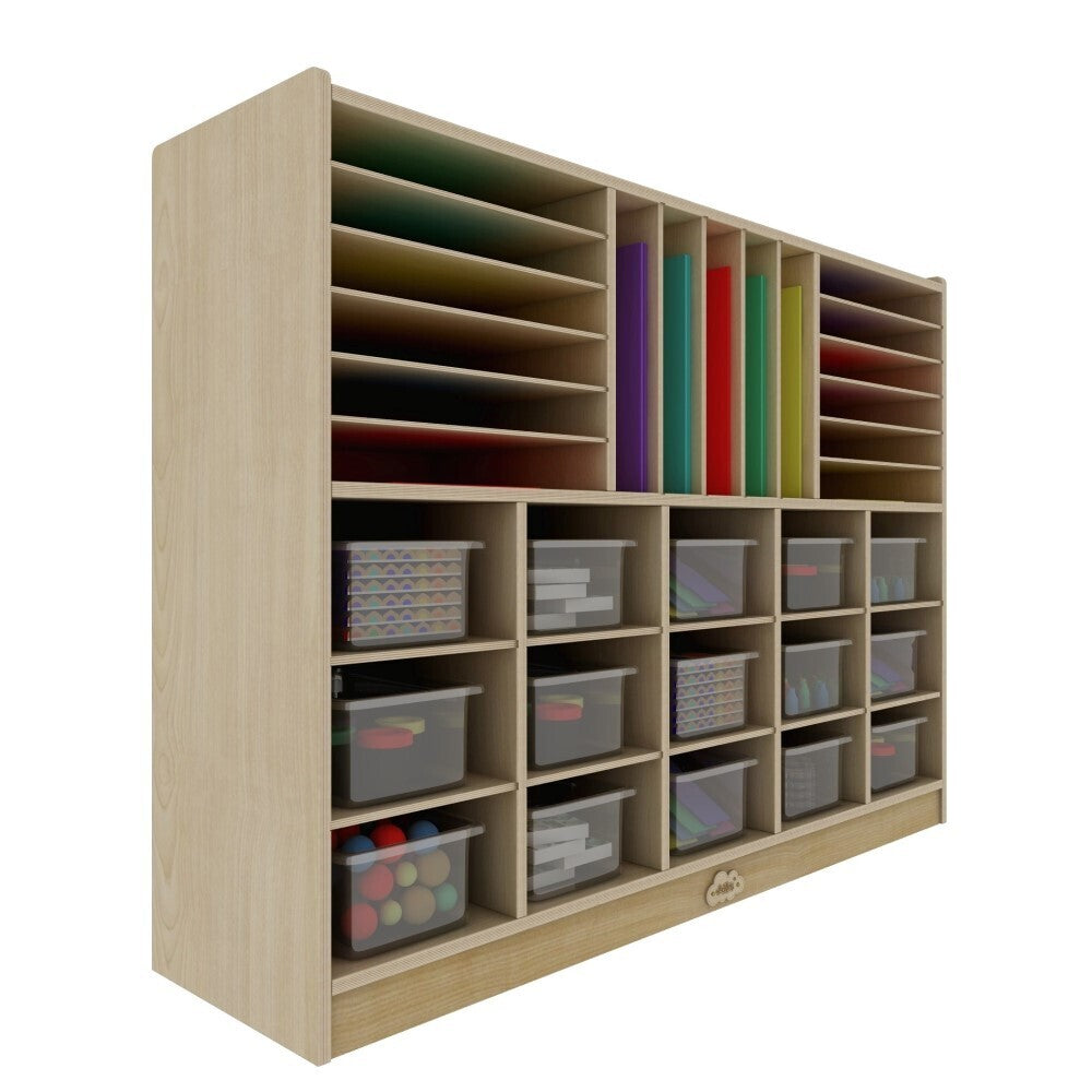 Jooyes 15 Cubby Cabinet Kids Bookshelf Organiser Storage - Cosy Abode