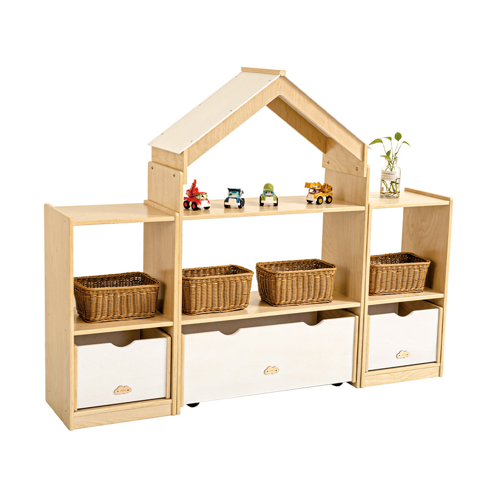 Jooyes Kids Room Divider Bookcase Display Unit With Drawer - Cosy Abode