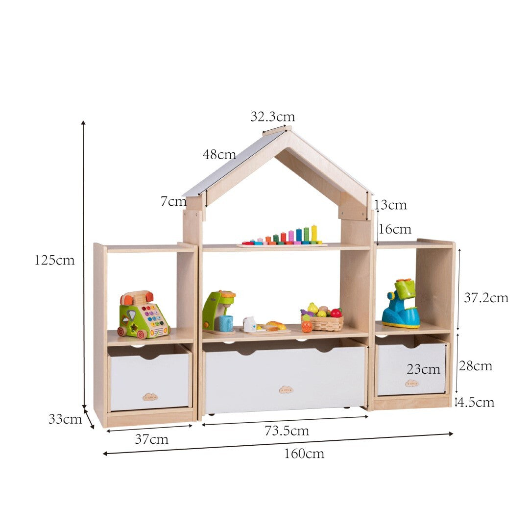 Jooyes Kids Room Divider Bookcase Display Unit With Drawer - Cosy Abode