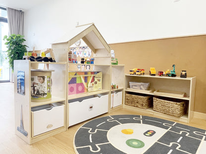 Jooyes Kids Room Divider Bookcase Display Unit With Drawer - Cosy Abode