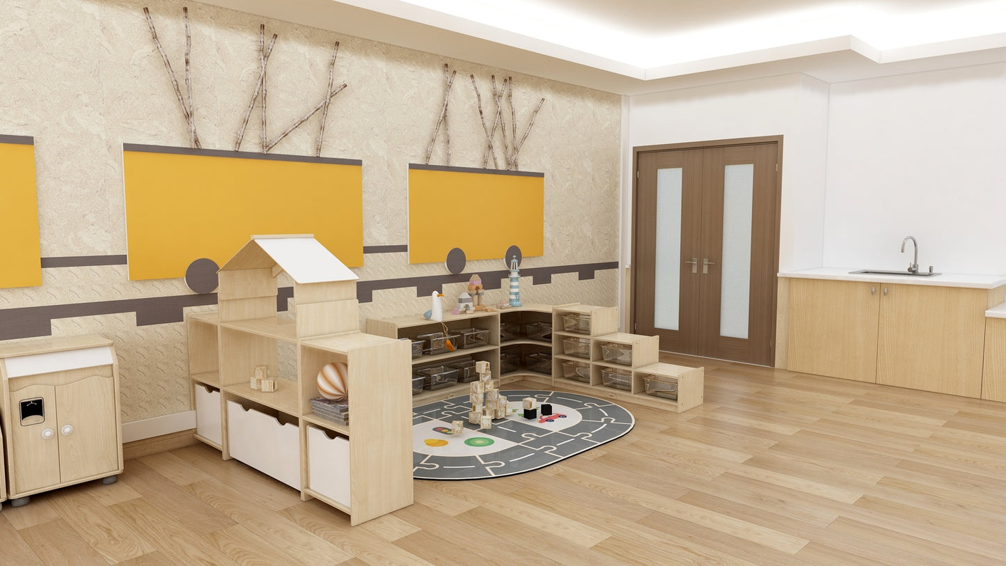 Jooyes Kids Room Divider Bookcase Display Unit With Drawer - Cosy Abode