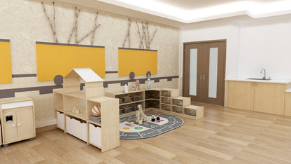 Jooyes Kids Room Divider Bookcase Display Unit With Drawer - Cosy Abode