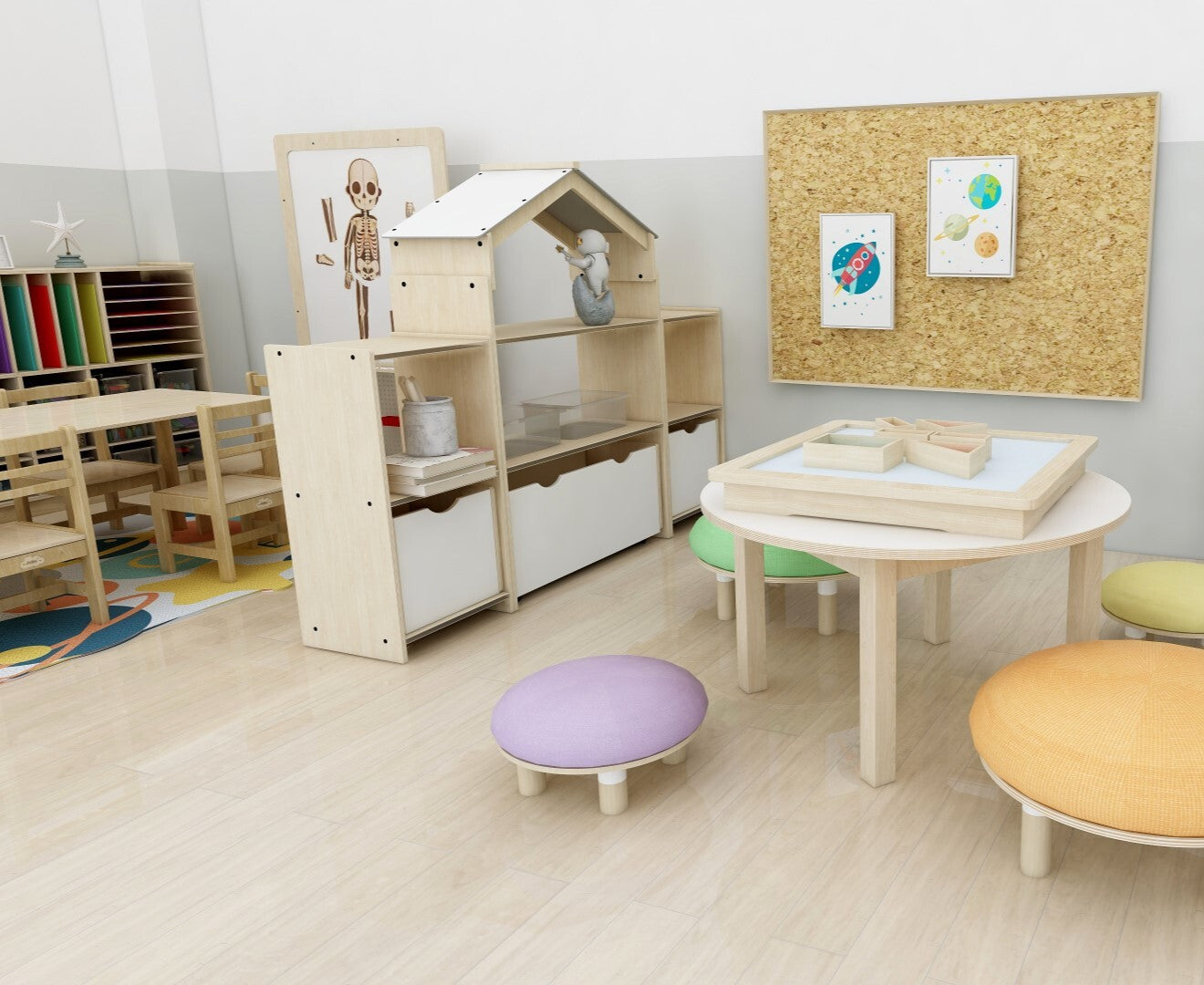 Jooyes Kids Room Divider Bookcase Display Unit With Drawer - Cosy Abode