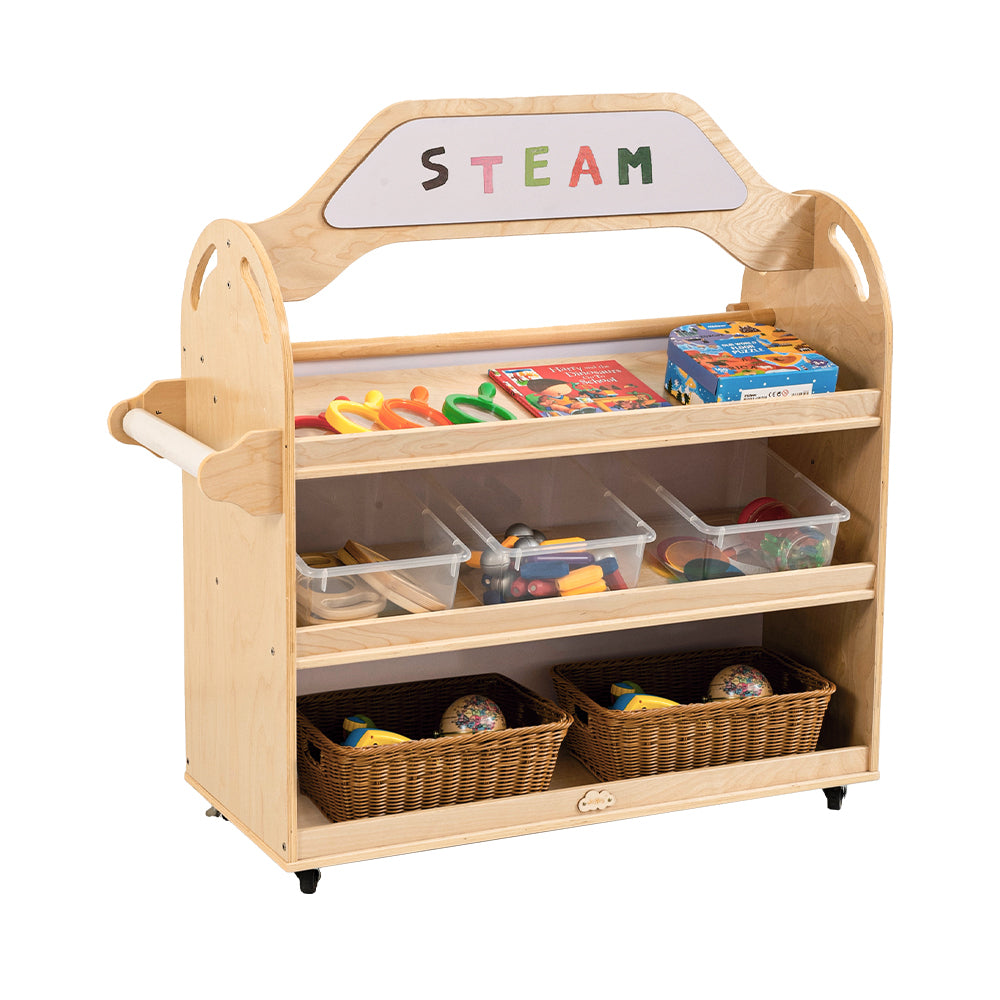 Jooyes STEAM Trolley 3-in-1 Mobile Shelf Cabinet With 9 Storage Boxes - Cosy Abode