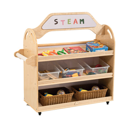 Jooyes STEAM Trolley 3-in-1 Mobile Shelf Cabinet With 9 Storage Boxes - Cosy Abode