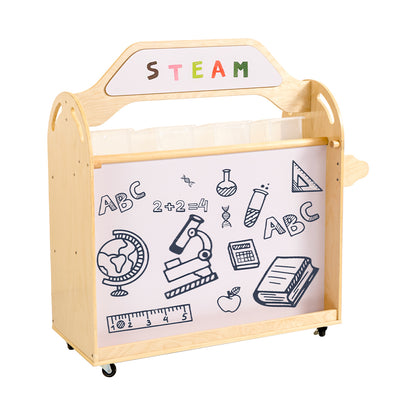 Jooyes STEAM Trolley 3-in-1 Mobile Shelf Cabinet With 9 Storage Boxes - Cosy Abode