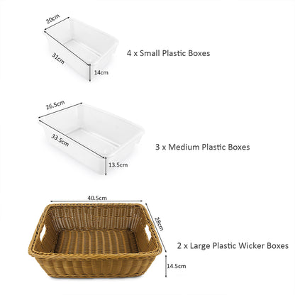 Jooyes STEAM Trolley 3-in-1 Mobile Shelf Cabinet With 9 Storage Boxes - Cosy Abode