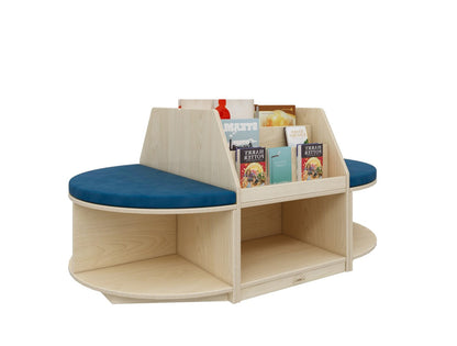 Jooyes Kids Wooden Reading Island Bookcase - Blue - Cosy Abode