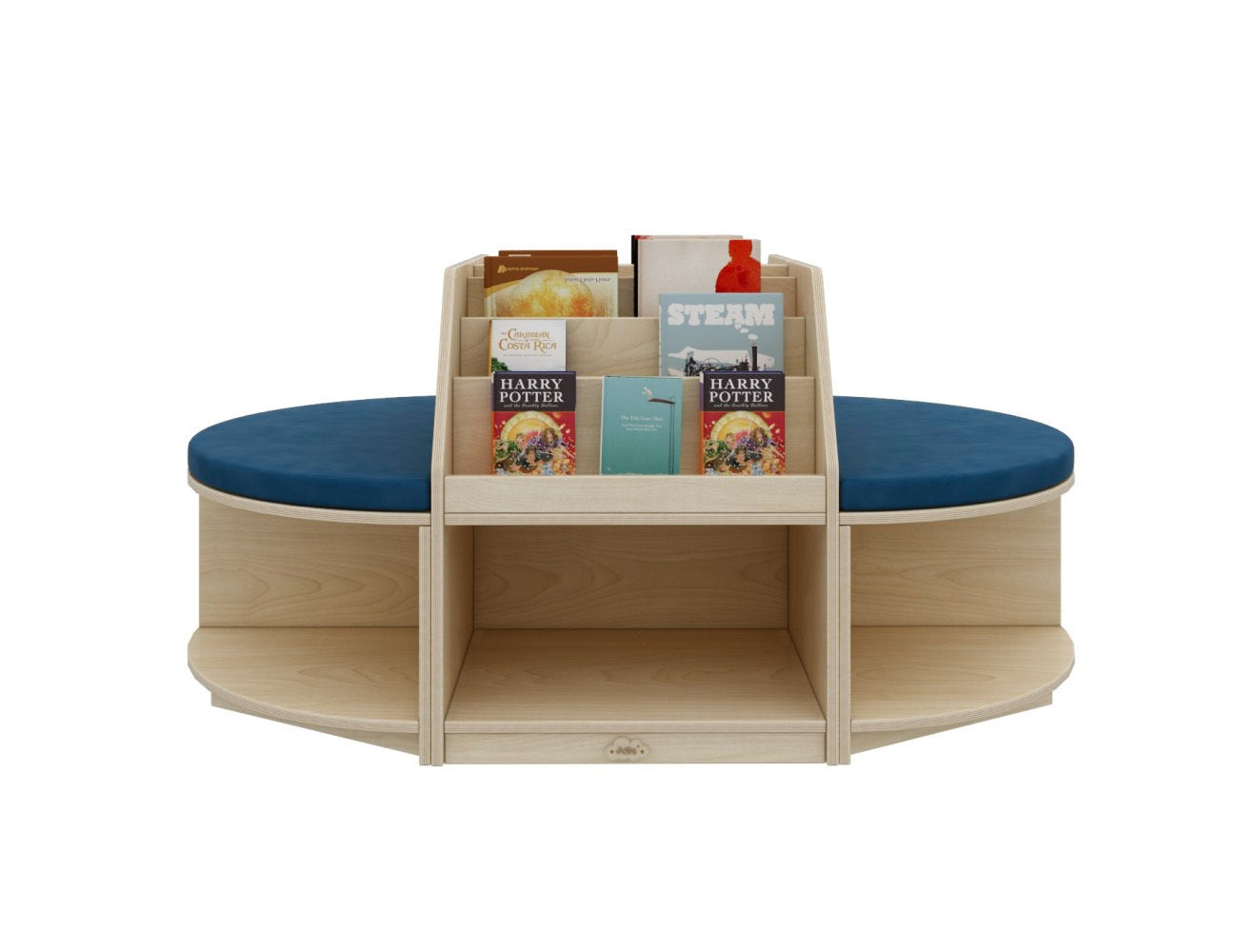 Jooyes Kids Wooden Reading Island Bookcase - Blue - Cosy Abode