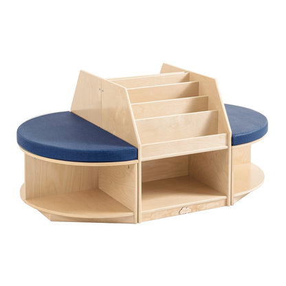 Jooyes Kids Wooden Reading Island Bookcase - Blue - Cosy Abode