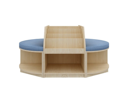 Jooyes Kids Wooden Reading Island Bookcase - Blue - Cosy Abode