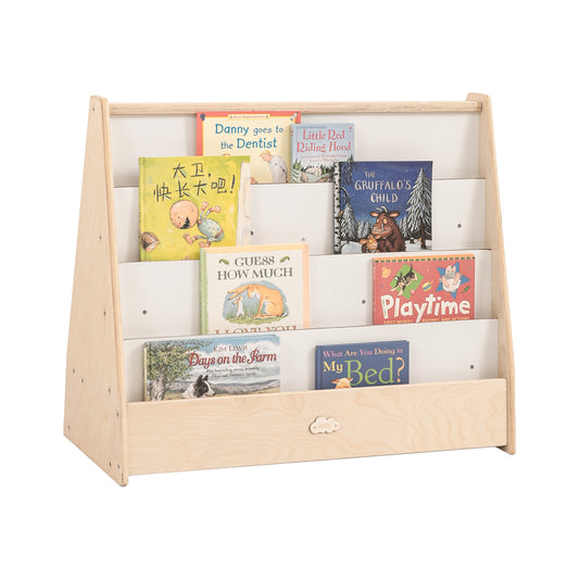 Jooyes Kids 4 Tier Wooden Display Bookcase With White Board And Storage - Cosy Abode