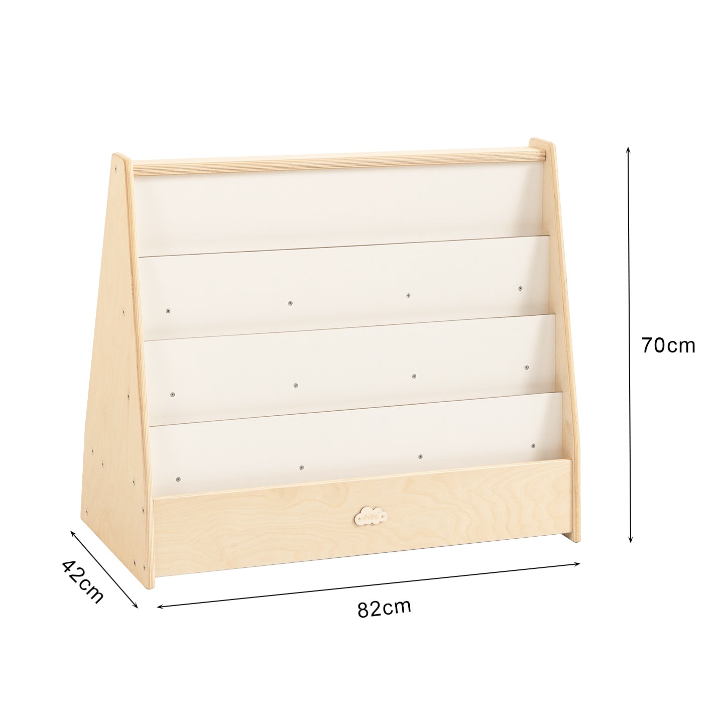 Jooyes Kids 4 Tier Wooden Display Bookcase With White Board And Storage - Cosy Abode