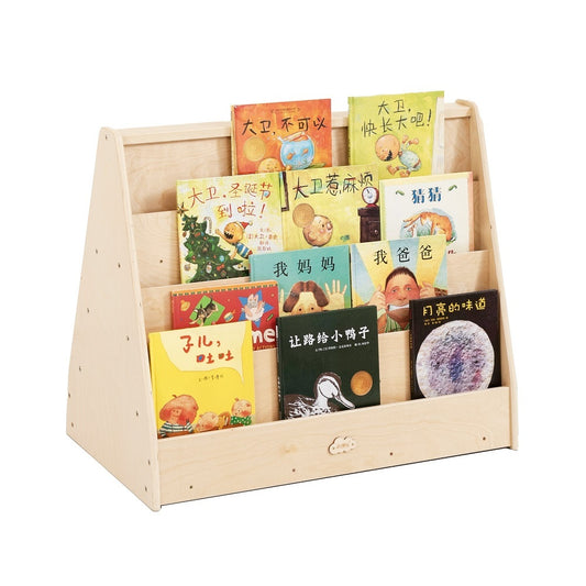 Jooyes Kids 4 Tier Wooden Display Bookcase - Double Side - Cosy Abode