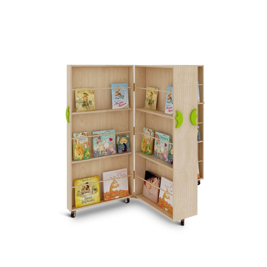 Jooyes Kids Foldable Bookcase Wooden Mobile Bookshelf - Cosy Abode