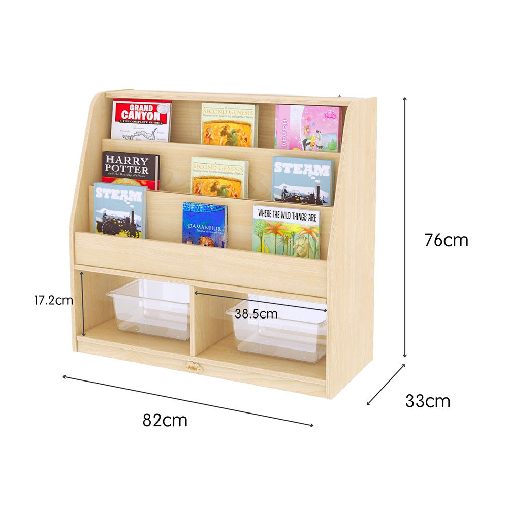 Jooyes Kids Double Side Wooden Bookcase With Storage - Cosy Abode