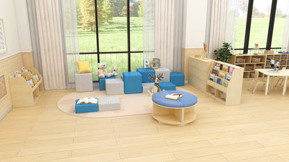 Jooyes Kids Double Side Wooden Bookcase With Storage - Cosy Abode