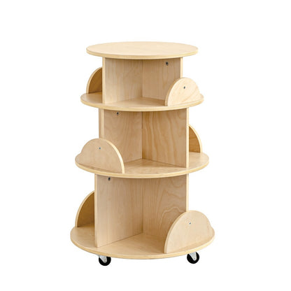 Jooyes Kids Rotating Wooden Display Bookcase With Castors - Cosy Abode