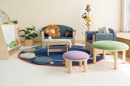 Jooyes Kids 4 Colour Round Velvet Ottoman Set of 4 - Cosy Abode