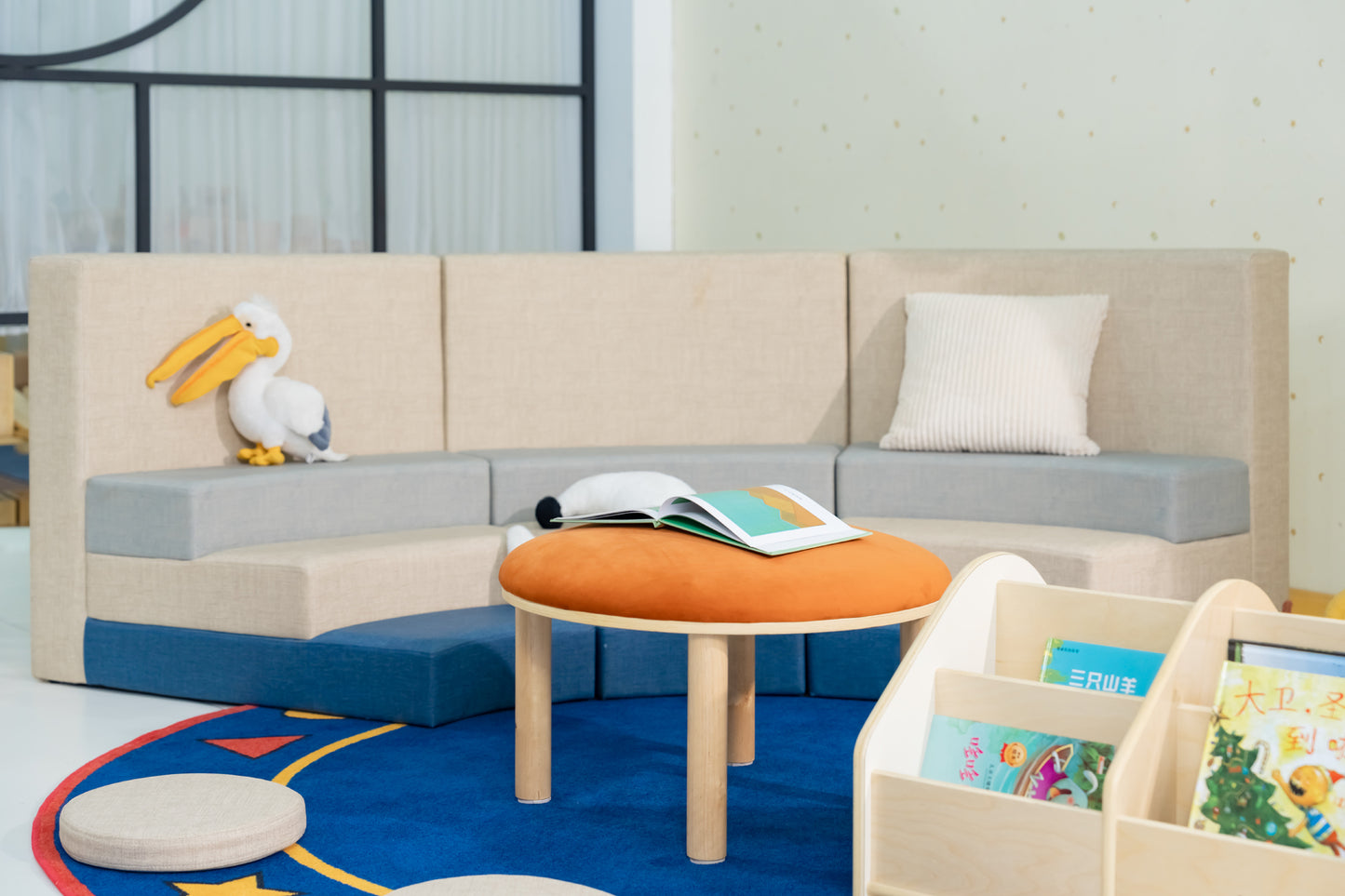 Jooyes Kids 4 Colour Round Velvet Ottoman Set of 4 - Cosy Abode