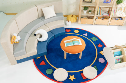 Jooyes Kids 4 Colour Round Velvet Ottoman Set of 4 - Cosy Abode