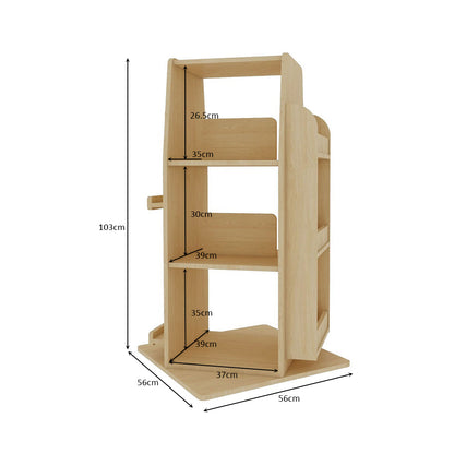 Jooyes Kids Wooden Revolving Bookcase Bookstand - H100cm - Cosy Abode