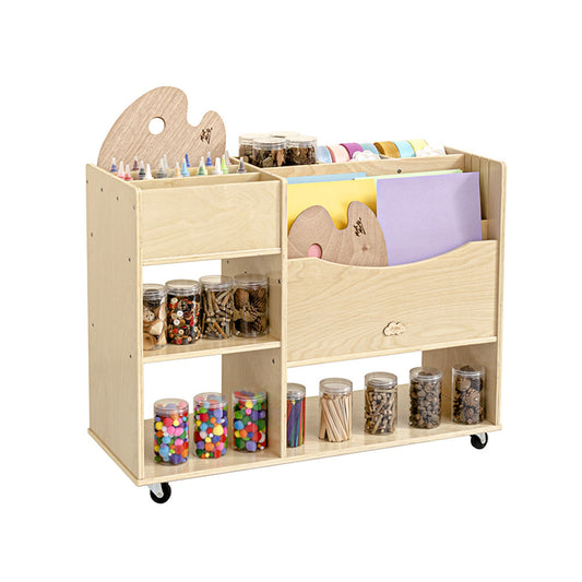 Jooyes Wooden Art Craft Material Storage Cabinet Trolley - Cosy Abode