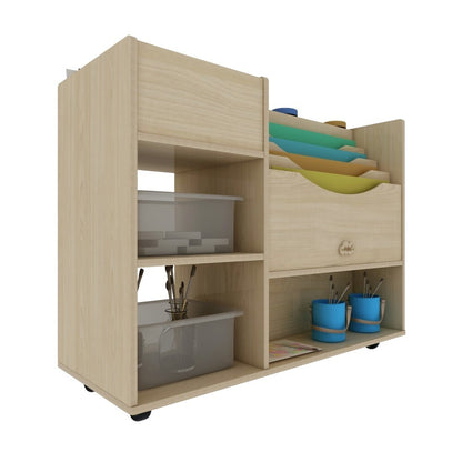 Jooyes Wooden Art Craft Material Storage Cabinet Trolley - Cosy Abode