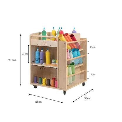 Jooyes Wooden Art Craft Material Storage Trolley - Cosy Abode